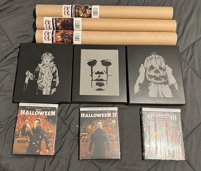 Halloween I/II/III 4K Ultra HD Blu Rays + 7  Vinyl Records + Posters Shout Fact
