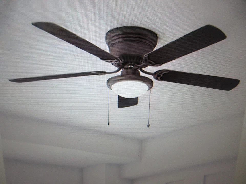 Hampton Bay Hugger 56 in. LED Espresso Bronze Ceiling Fan - AL383D-EB - Image 2 of 4