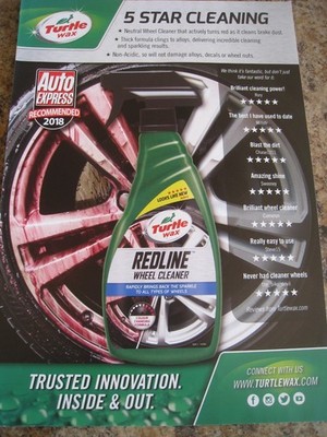 5-STERNE REINIGUNG TURTLE WAX REDLINE FELGENREINIGER 2017 WERBUNG A4 FEILE 52