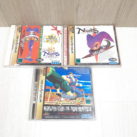 Japanese Sega Saturn Console Bundle with 5 Games Nights Virtua Fighter 2 Tested
