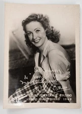 PHOTO PRINT silver France Danielle Darrieux dedication print 9X12cm 1940