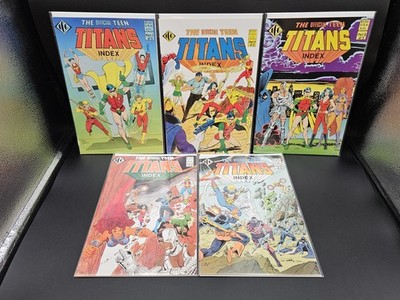 Official Teen Titans Index #1-5   Full Set  ICG  / FREE SHIPPING 