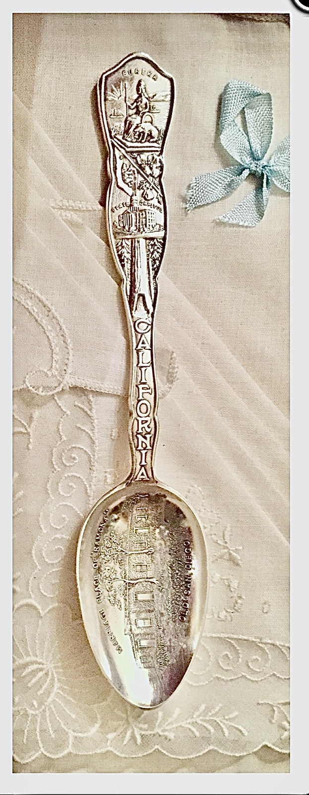 Silver Souvenir Spoon California State Capitol Cliff House Sutter's Mill Eureka
