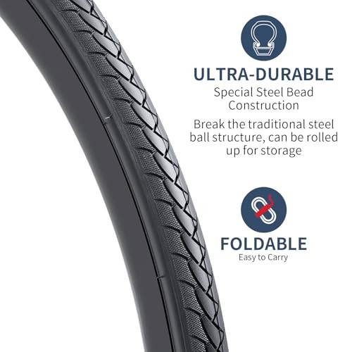 2-PCS 27" Bike Tires 27X1 1/4/32-630 Compatible with Road Bike Qty 2 Tires - Picture 3 of 8
