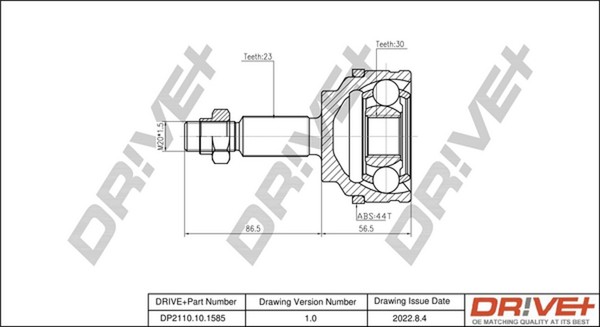 Gelenksatz Antriebswelle Dr!Ve+ DP2110.10.1585 M20X1,5 FüR Renault Kangoo FC0 2-image