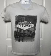 Las Vegas Nevada Black and White Sign T Shirt- Adult Small