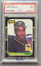 1987 Leaf Barry Bonds Rookie Card PSA 9 Mint. rookie card picture