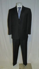 Pal Zileri Sartoriale Black Striped Three Button Suit 42R