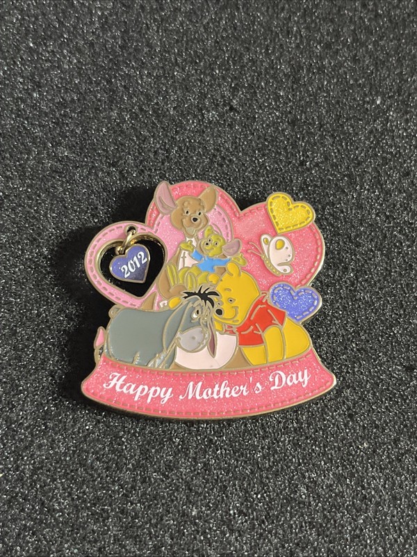 DISNEY PIN WINNIE POOH & FRIEND EEYORE HAPPY MOTHER'S DAY KANGA & ROO GLITTER LE