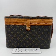 LOUIS VUITTON Monogram Train Makeup Toiletry Case Vanity bag Vintage auth 1970s