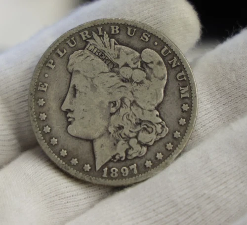 1897 O US Morgan Silver Dollar $1 Fine