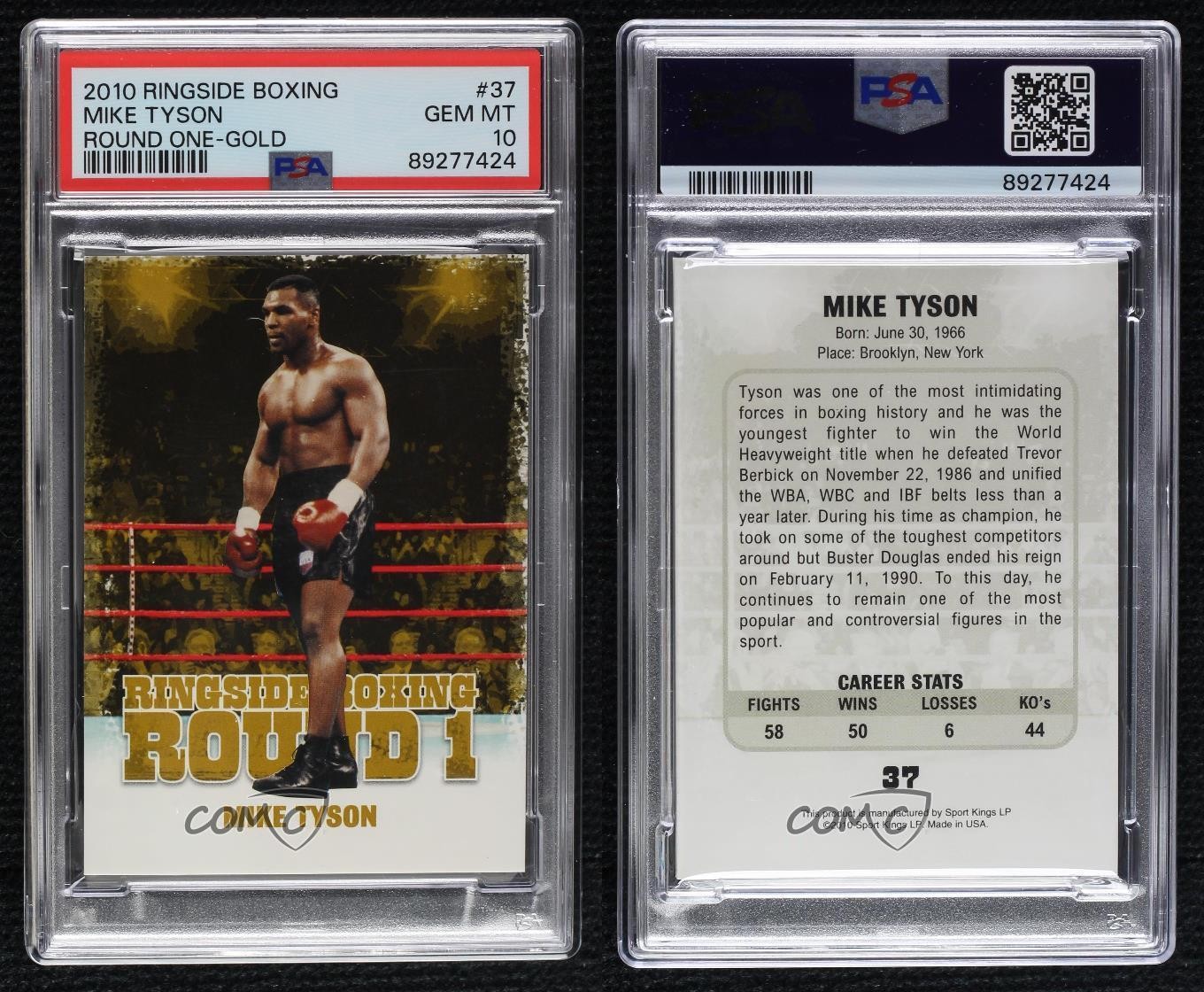 2010 Ringside Boxing Round 1 Gold Mike Tyson #37 PSA 10 GEM MT view 3