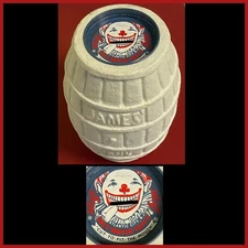 Vtg Salt Water Taffy Barrel Piggy Bank CLOWN James Candy Atlantic City NJ 7” H