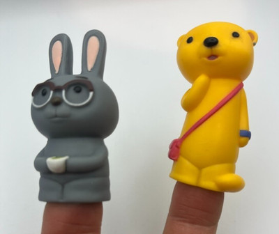 NHK Domo Kun and Friends Mr. Usaji Tashanna Mini Figure Finger Puppets 2x