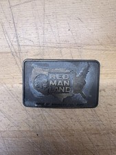 Vintage REDMAN LAND CHEWING TOBACCO Brass BELT BUCKLE
