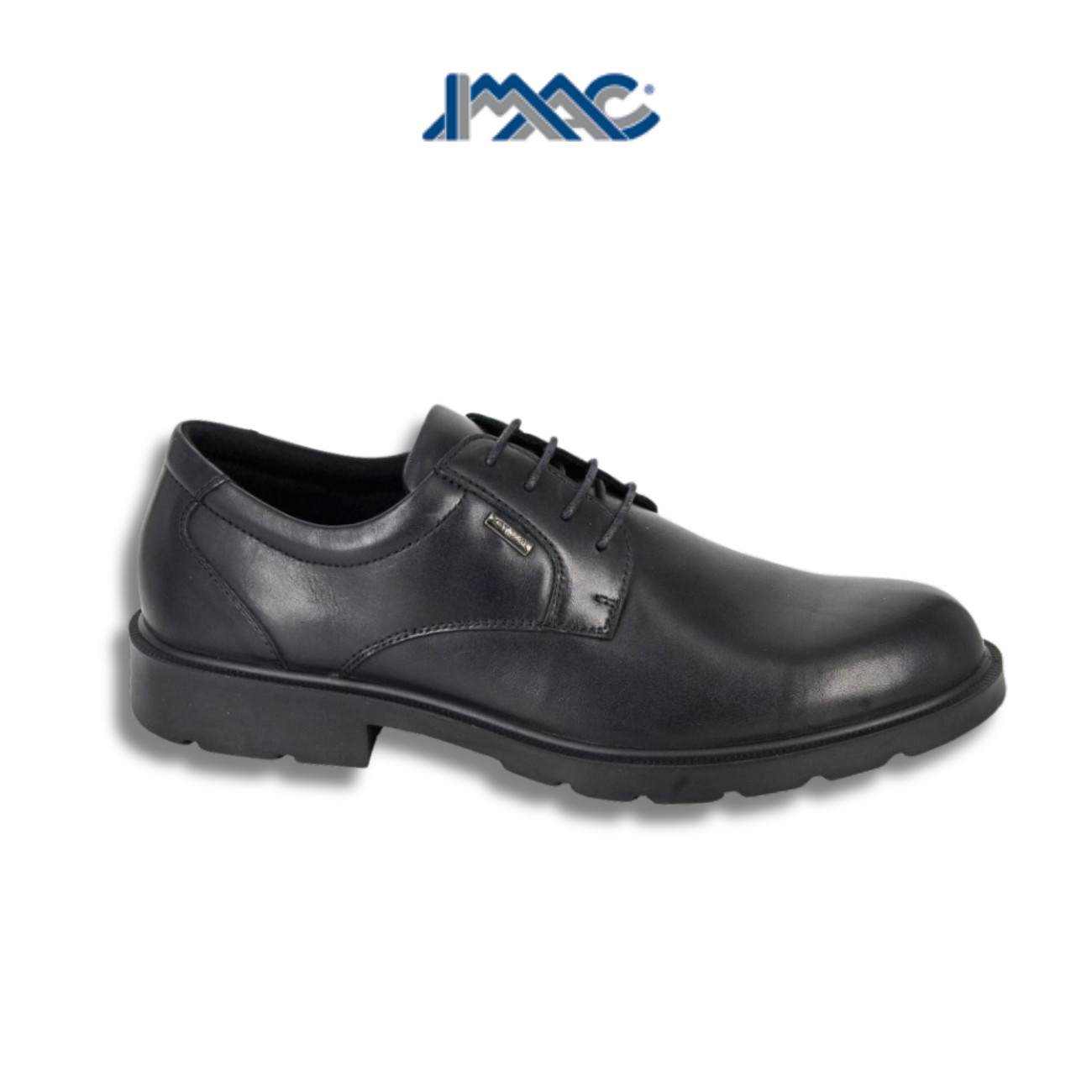Zapatos de cuero negros informales inteligentes con cordones negros IMAC M625A para hombre con 4 ojales