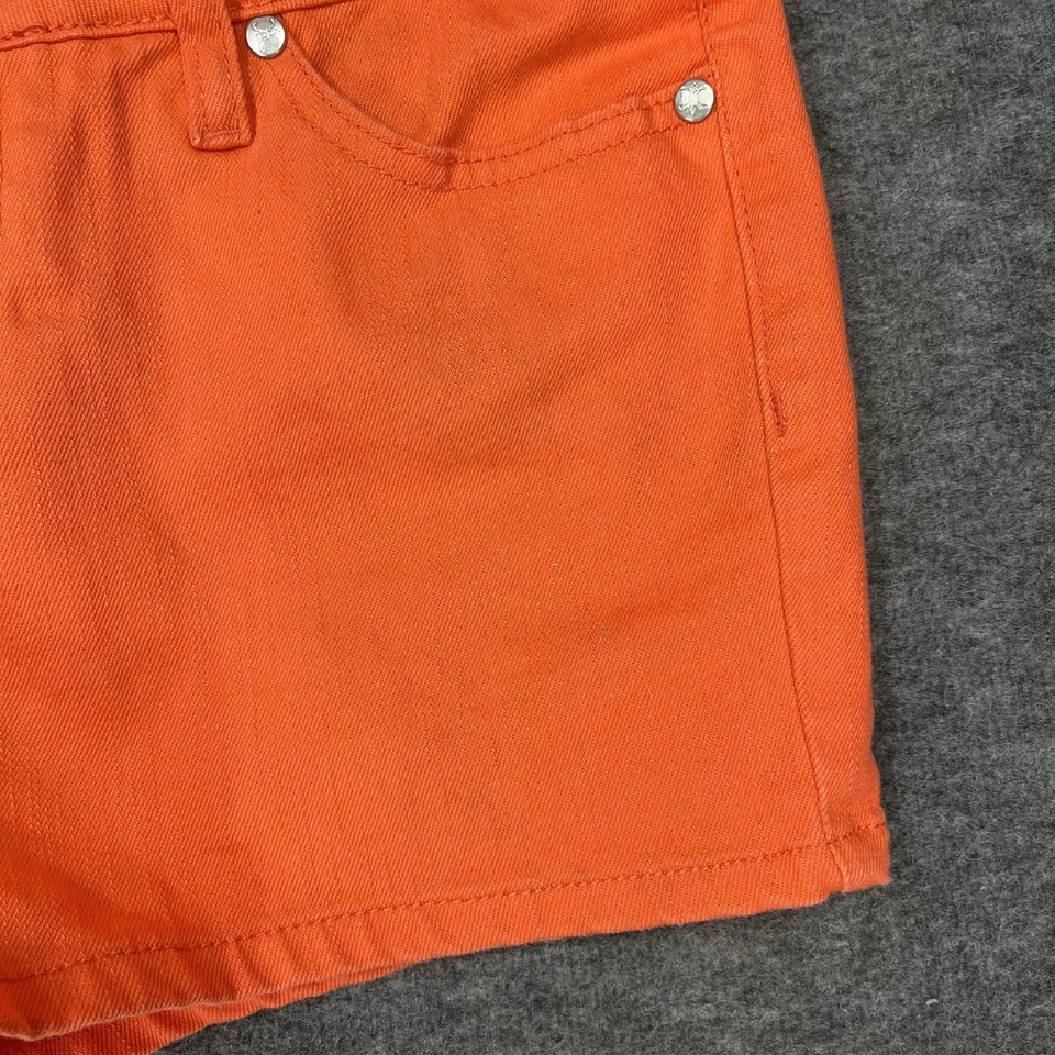 "Pantalones Cortos Y2K No Boundaries Juniors Talla 3 Naranja Denim Tiro Bajo 2.5"" Entrepierna" Foto 2 de 4