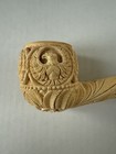 Rare Vintage Meerschaum Tobacco Pipe Hand Carved Eagle Signed Salim w/ Case — photo 3