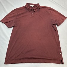 James Perse Standard Shirt Mens Large Red Supima Polo Cotton USA Casual Golf
