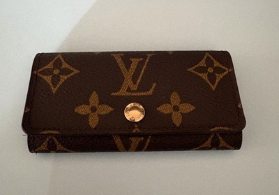 Louis Vuitton Brown Leather LV Monogram 4 Holder Key Case Authentic - SD1918