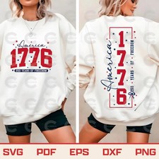 America 1776, 250 Years of Freedom 2D Print T-shirt, Sweater  Hoodie
