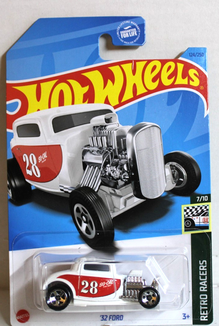 Hot Wheels 2023 Retro Racers 7/10 '32 Ford #124/250 White - New