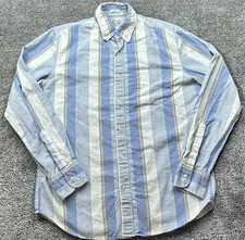 J Crew Broken-In Oxford Shirt Mens Medium Blue Striped Long Sleeve Slim Fit