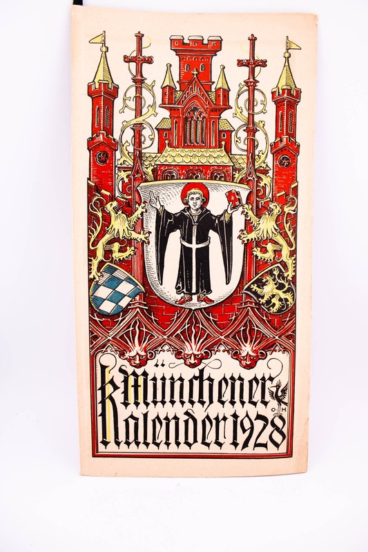1928 GERMAN MUNICH OTTO HUPP ART PRINTS COAT OF ARMS CALANDER COMPLETE