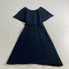 [Used] Prada Dress Size 38 Black Silk 100% V Neck Frill Sleeve Used Condition