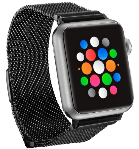 Platinum Magnetic Stainless Steel Mesh Band for Apple Watch 38mm, 40mm, 41mm 1-9 - Picture 1 of 8