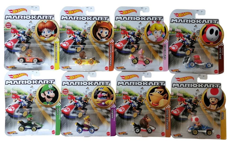 AUSWAHL: Mattel - Hot Wheels DIE-CAST Mariokart 1:64 - Autos Sammel-Figuren NEU