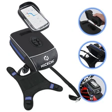 Black Motorcycle Tank Bag Waterproof Straps Oil Bag Detachable For Yamaha Suzuki