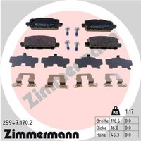 Zimmermann BremsbeläGe Bremsbelegsatz Hinten Passend FüR Honda HR-V