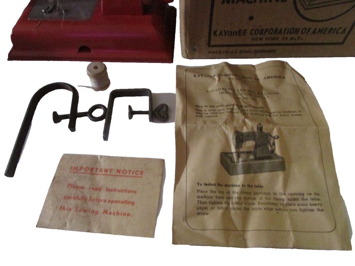 Vintage Child's Toy KAYanEE Sew Master Sewing Machine Germany With
