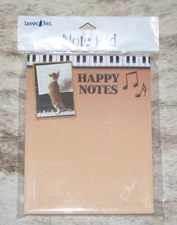 LEANIN TREE Happy Notes Kitten at the Piano Studying Sheet Music~Note Pad~#63126