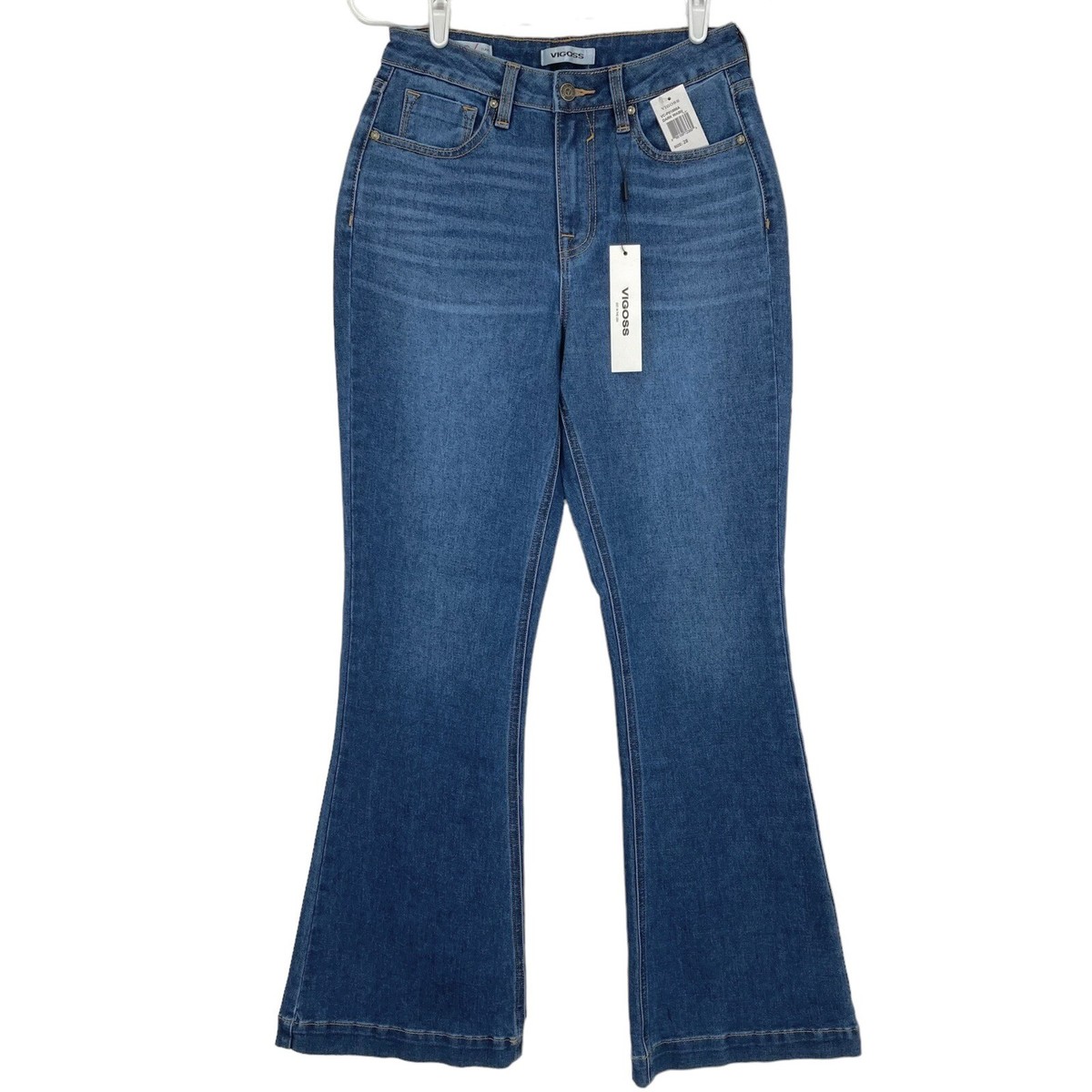VIGOSS Womens Denim Jeans Size 28 High Rise Flare Leg Stretch Dark Wash  Blue NWT