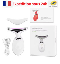 Appareil de beauté pour le visage et le cou, masseur Facial EMS, thérapie LED