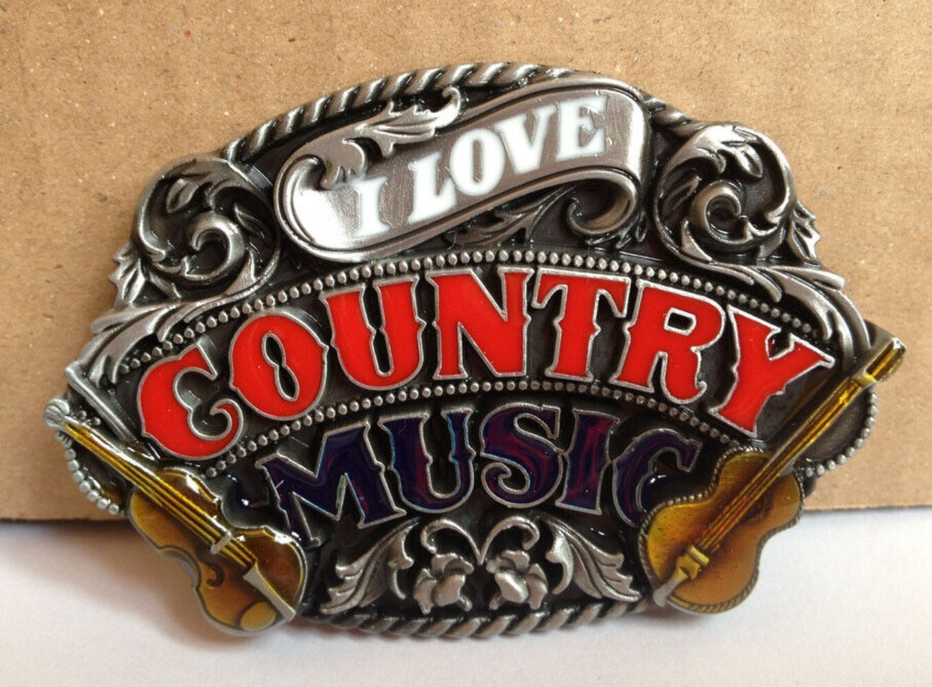 Country Music Belt Buckle Western Cowboy Vintage Style 1.5in Belt Buckle for Men