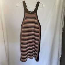 Free People Retro Ruby Sleeveless Crochet Striped Sweater Dress Size Small