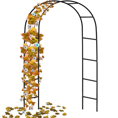 2.4m Metal Garden Arch Heavy Duty Trellis Tubular Rose Climbing Plants ...