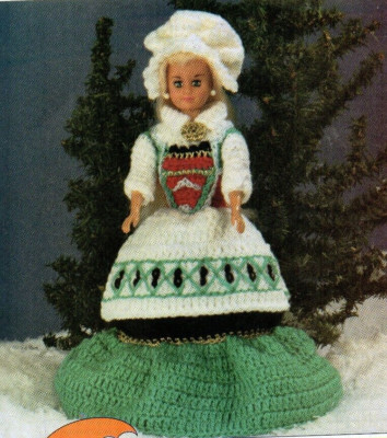NORWEGIAN 11 1/2'' DOLL DRESS CROCHET PATTERN