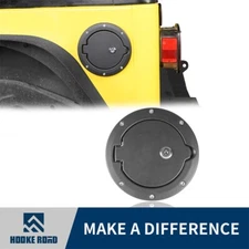Black Fuel Filler Door Cover Gas Tank Cap w/ Lock for Jeep Wrangler TJ 97-06
