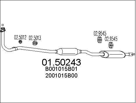 Silencieux intermédiaire pour Nissan Micra I 1.0 et 1.2 essence