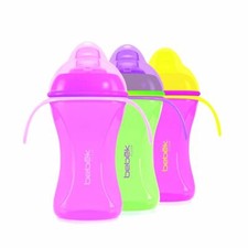 Bebek 115034 Soft Flexible Spout with Handles Cup Combo44; Pink Green Purp