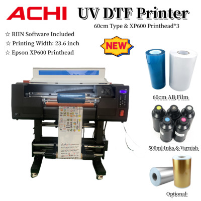 60CM UV DTF Printer Sticker Printing AB Film XP600 Nozzle 500ml Varnish Ink