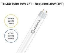 LEDVANCE LED TUBE T8 10W 3FT (30W) 840 Cool White 900 MM EM Starter