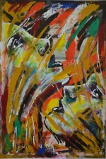 MIXED MEDIA PAINTING ON PAPER SIGNED SEMINI DATE 2008