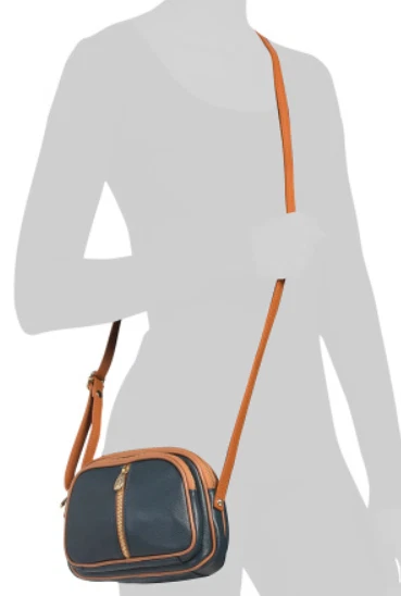 VALENTINA Genuine Leather Crossbody Handbag Purse Blue Made In Italy - Image 2 of 4