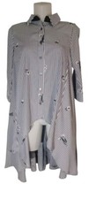 Patrizia Luca Milano Sz S Womens White  Strip...