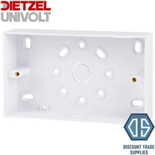 Univolt SFB2 PVC 32mm 2 Gang Double Square Edge Surface Pattress Back Box 